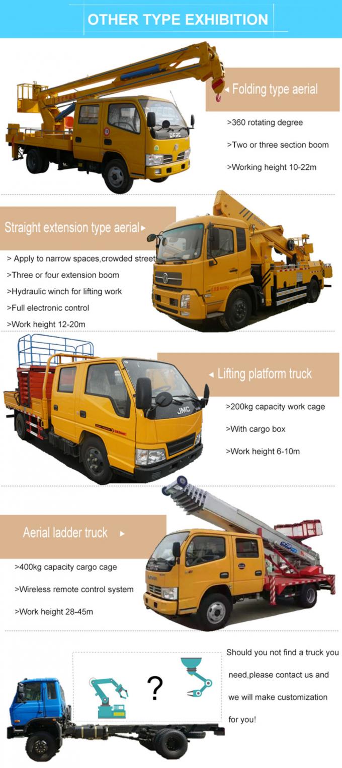 Hot Sale Euro3 7m 24m Telescopic Arm Aerial Bucket Truck