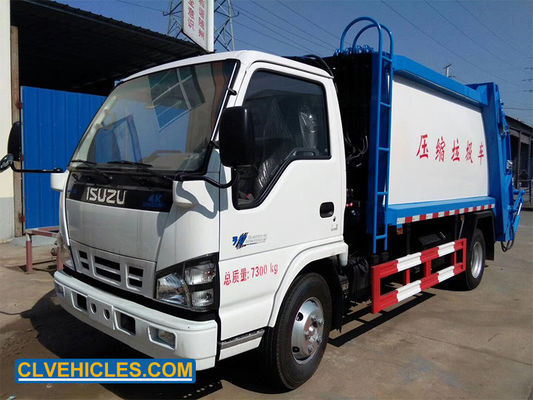 ISUZU 600P 7CBM Automatic Garbage Truck  Power Steering Hydraulic Lift