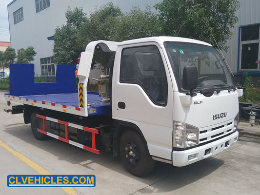 White 100P 98hp ISUZU Tow Truck Flatbed Wrecker Truck Light Duty 4 Ton
