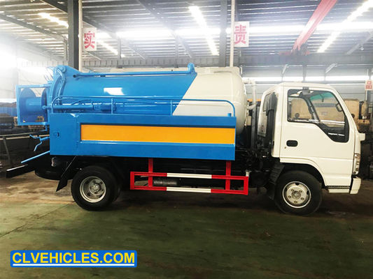 ISUZU 100P 98hp Vacuum Cleaner Truck 5000 Liters With High Pressure Jetting