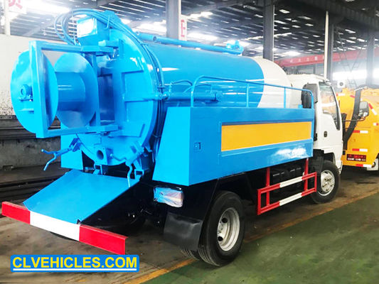 ISUZU 100P 98hp Vacuum Cleaner Truck 5000 Liters With High Pressure Jetting