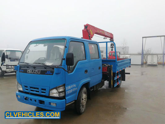 Crew Cabin 600P ISUZU Truck Mounted Crane 4X2 12m Height Lifter Machinery