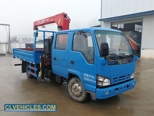 Crew Cabin 600P ISUZU Truck Mounted Crane 4X2 12m Height Lifter Machinery