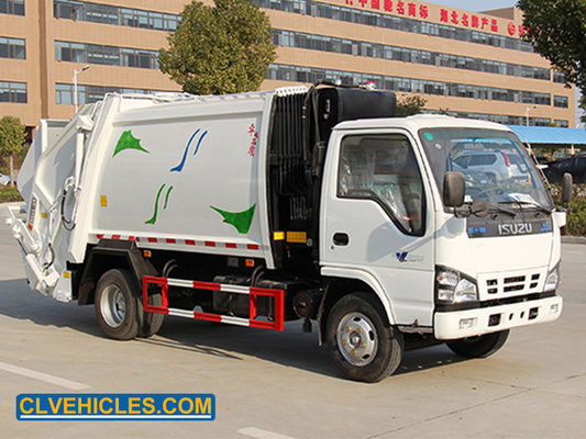 ISUZU N Series Garbage Waste Collection Vehicle 130hp 7CBM Hydraulic Hoist