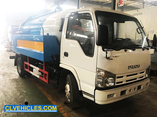ISUZU 100P 98hp Vacuum Cleaner Truck 5000 Liters With High Pressure Jetting