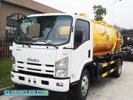 190 Hp ISUZU Sewage Suction Truck 8000L Sewage Vacuum Pump Truck