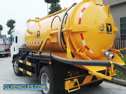 190 Hp ISUZU Sewage Suction Truck 8000L Sewage Vacuum Pump Truck